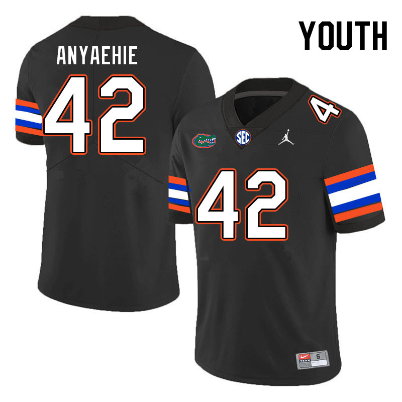 Youth #42 Kenny Anyaehie Florida Gators College Football Jerseys Stitched-Black - Click Image to Close
